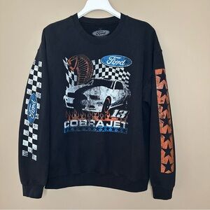 Ford Cobra Jet Racing Car Sweatshirt Men M-L Long Sleeve Racing Graphic Crewneck